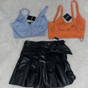 Forever 21 Bralette & leather skirt bundle